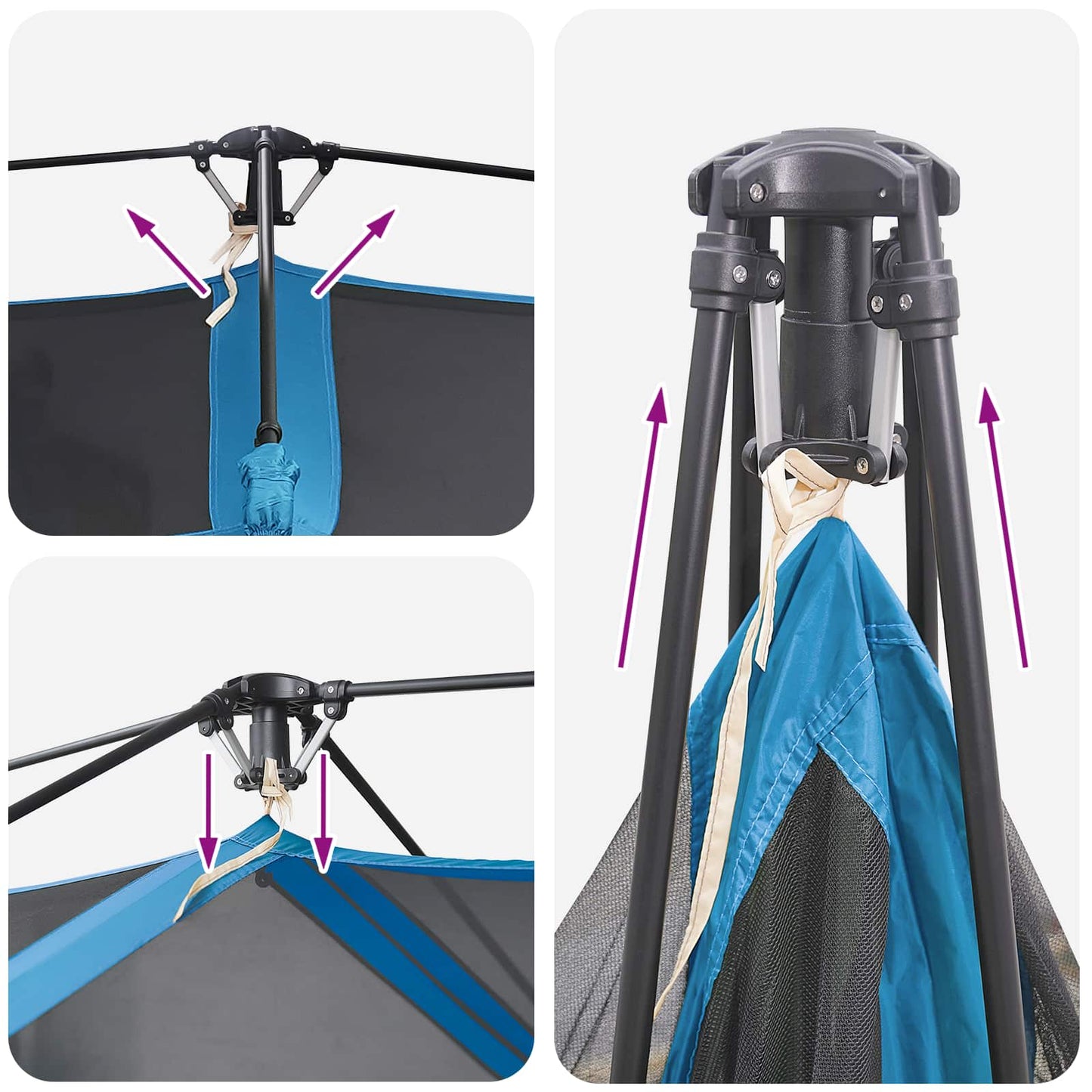 vidaXL Instant Tent 10-Person Blue 185T Polyester with PU Coating