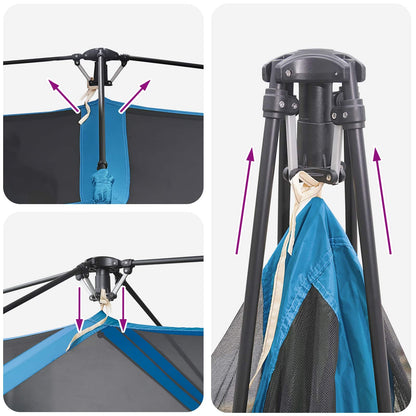 vidaXL Instant Tent 10-Person Blue 185T Polyester with PU Coating