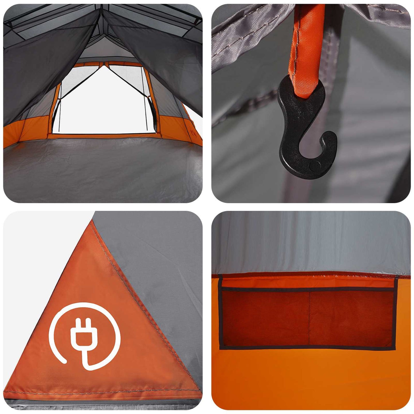 vidaXL Instant Tent 10-Person Grey and Orange
