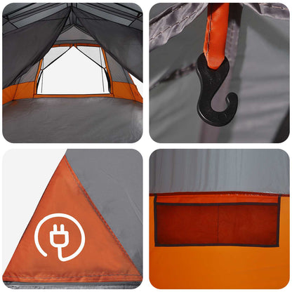 vidaXL Instant Tent 10-Person Grey and Orange
