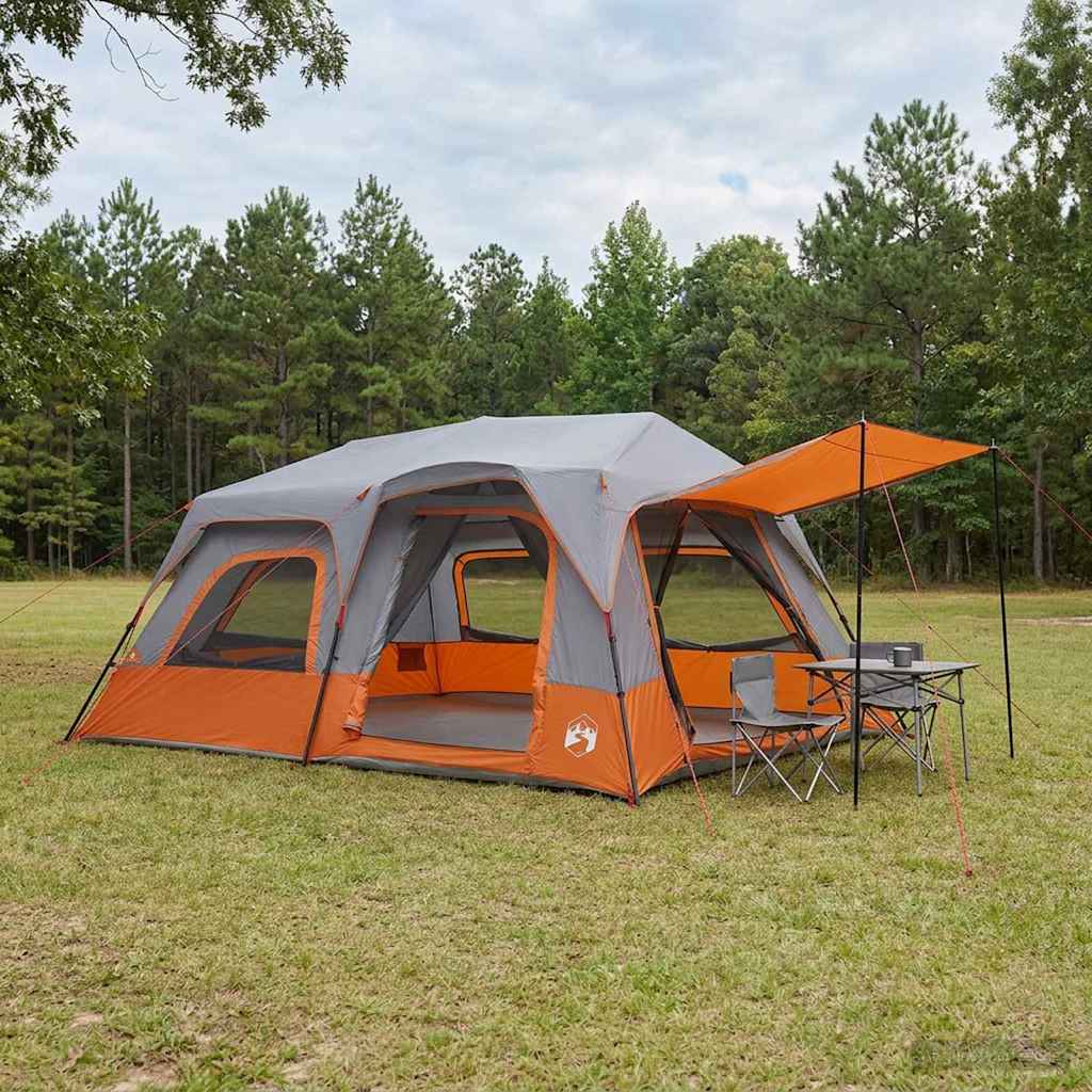 vidaXL Instant Tent 10-Person Grey and Orange