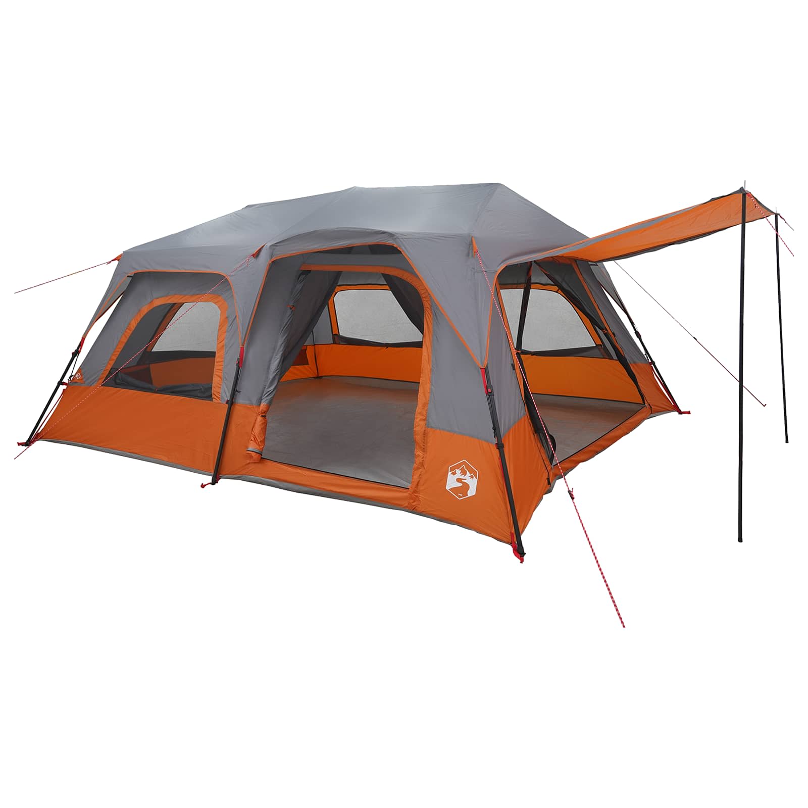 vidaXL Instant Tent 10-Person Grey and Orange