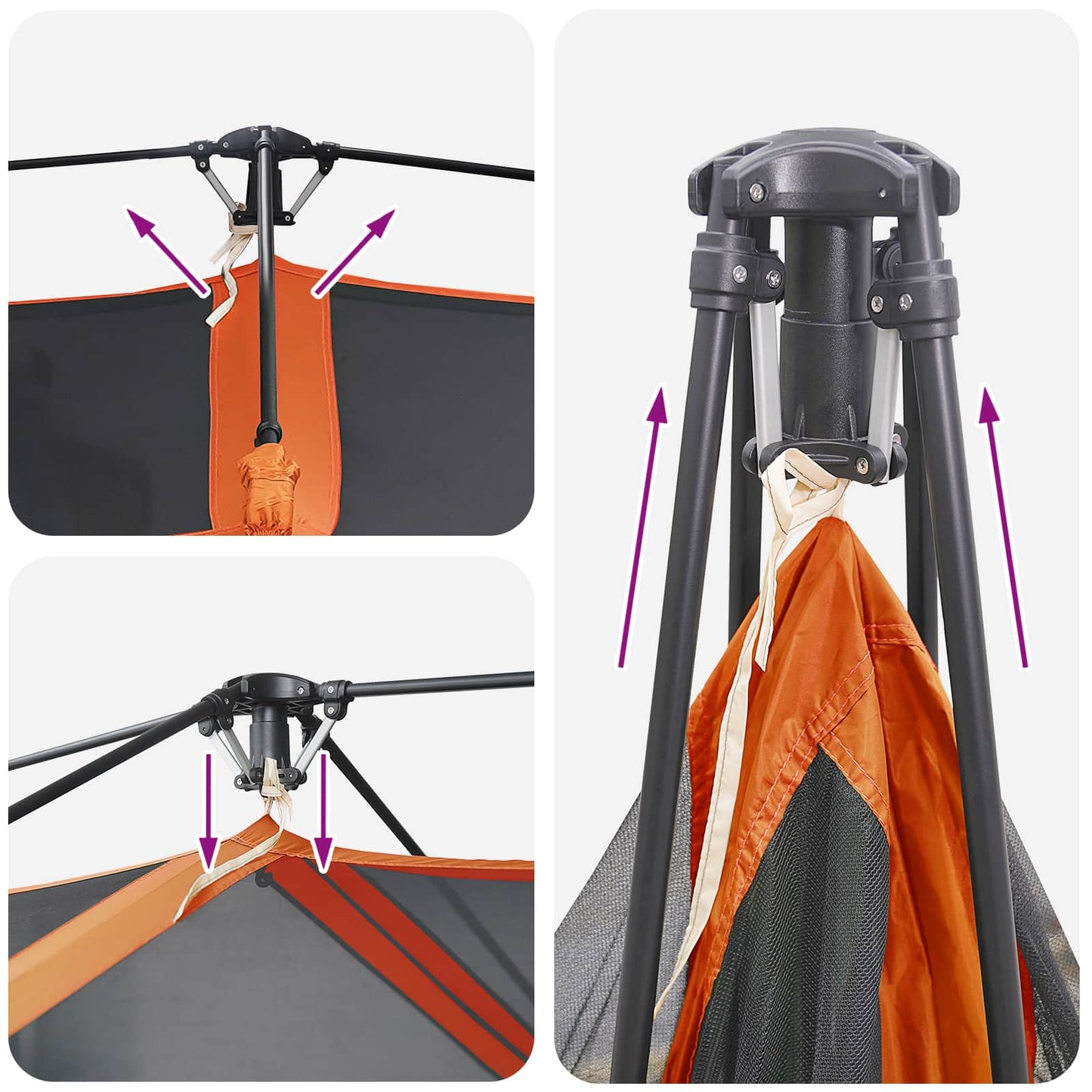vidaXL Instant Tent 10-Person Grey and Orange