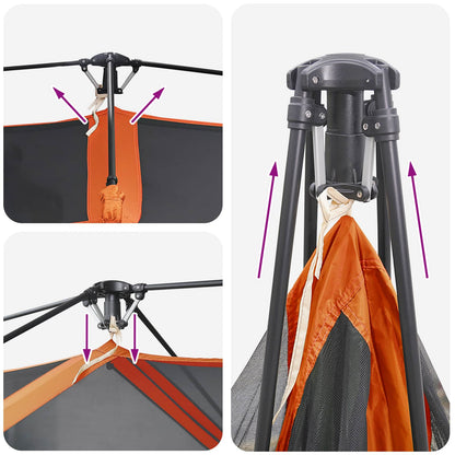 vidaXL Instant Tent 10-Person Grey and Orange