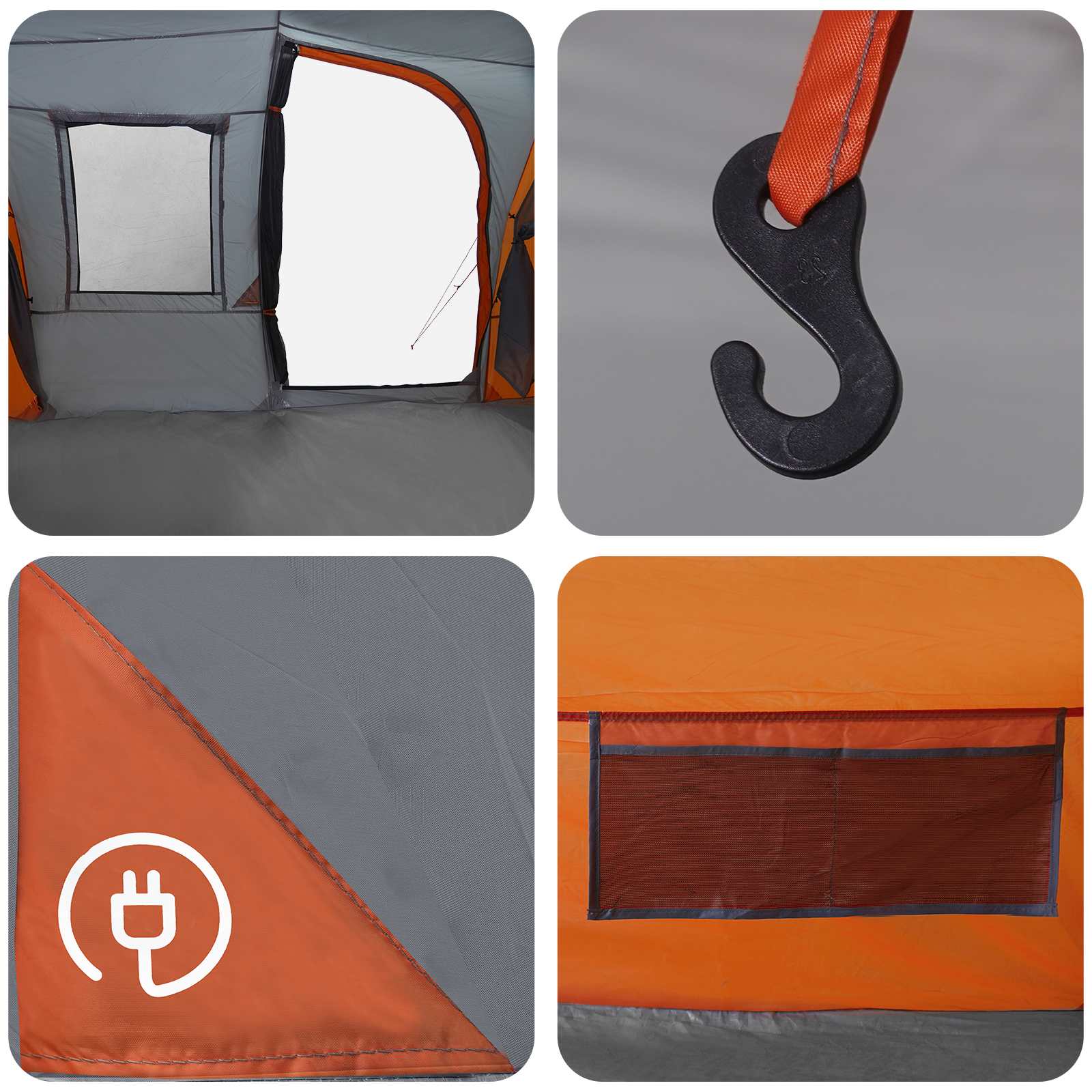 vidaXL Instant Tent 524 x 232 x 192 cm Grey and Orange