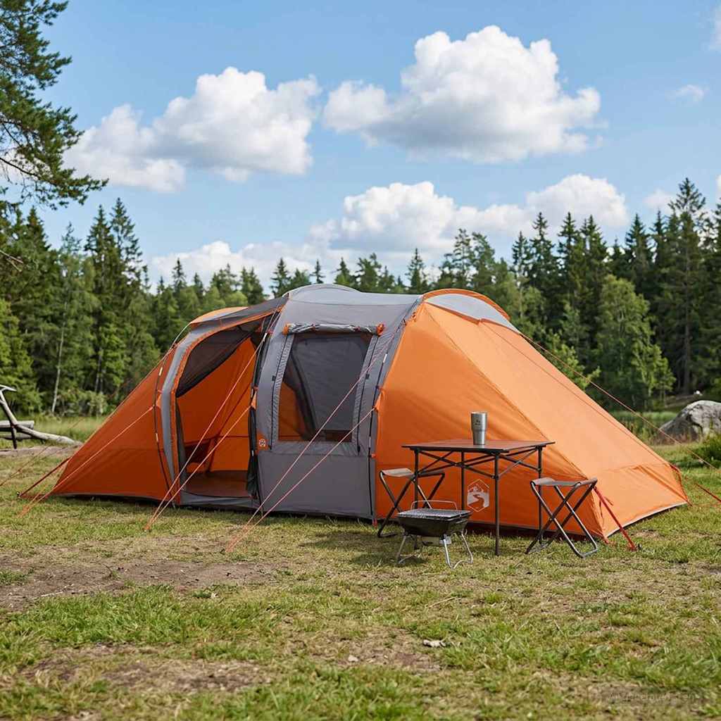 vidaXL Instant Tent 524 x 232 x 192 cm Grey and Orange