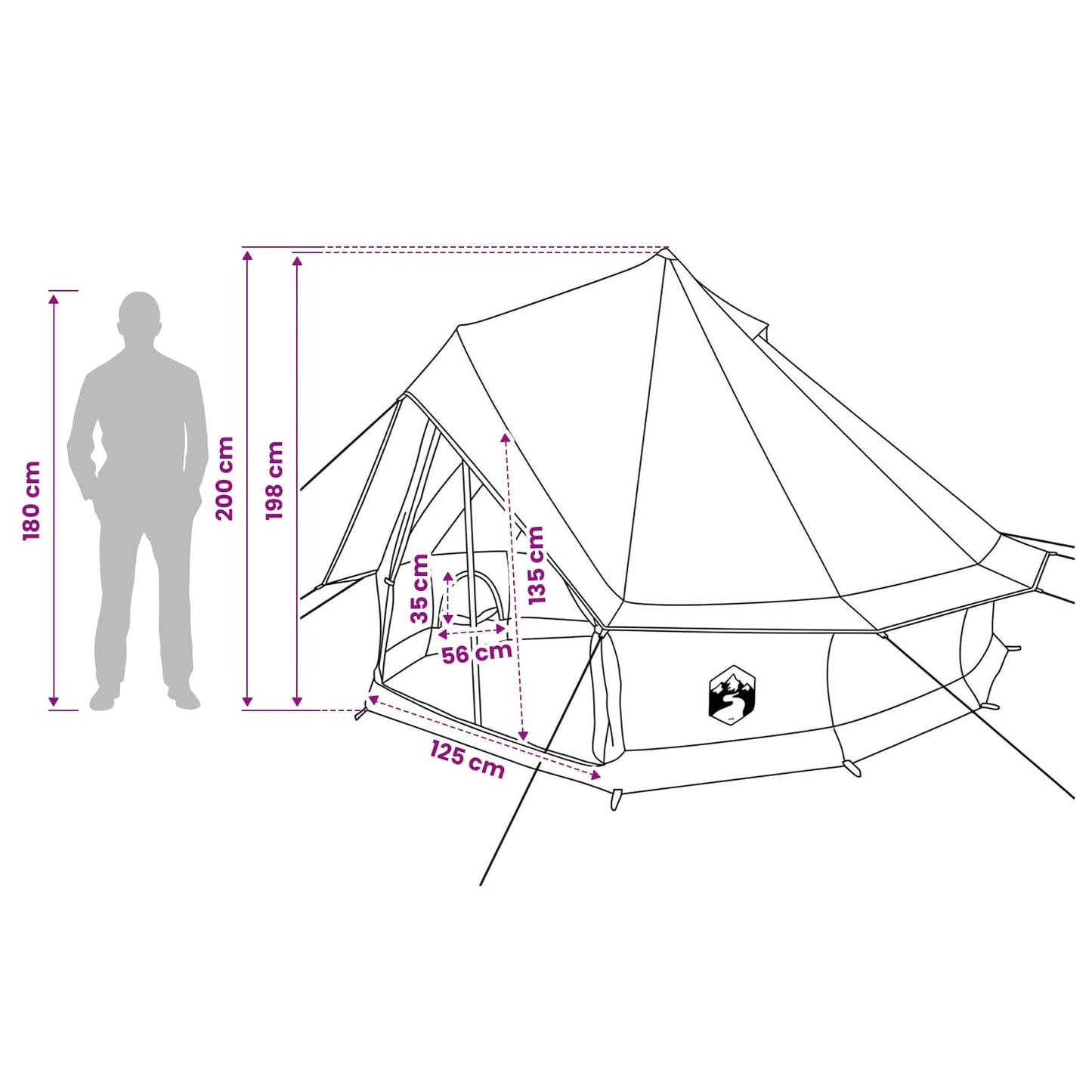 vidaXL Family Tent Cream 6-Person Polycotton