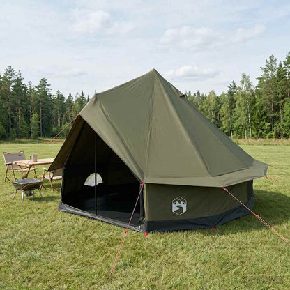 vidaXL Family Tent Army Green 6-Person Polycotton