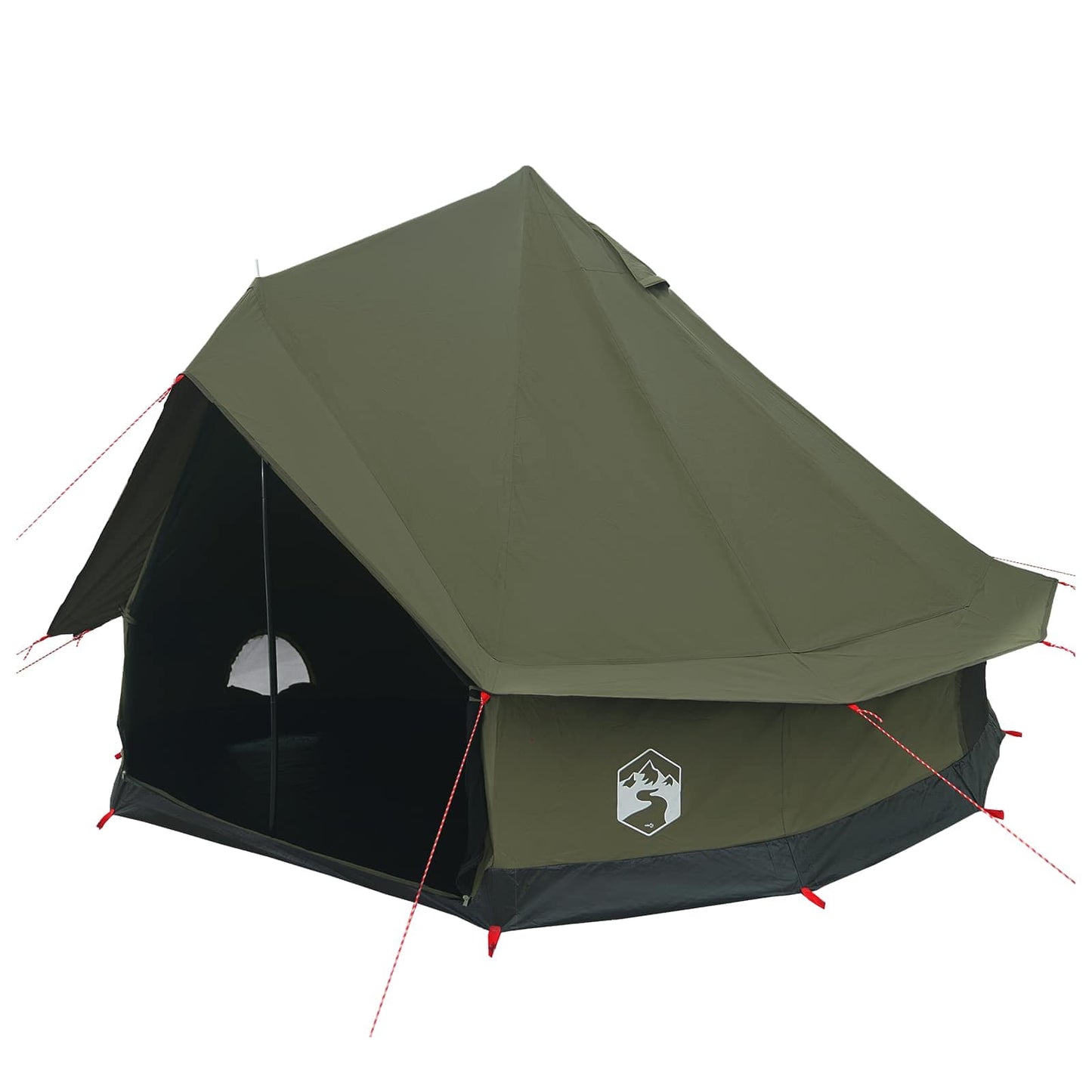 vidaXL Family Tent Army Green 6-Person Polycotton