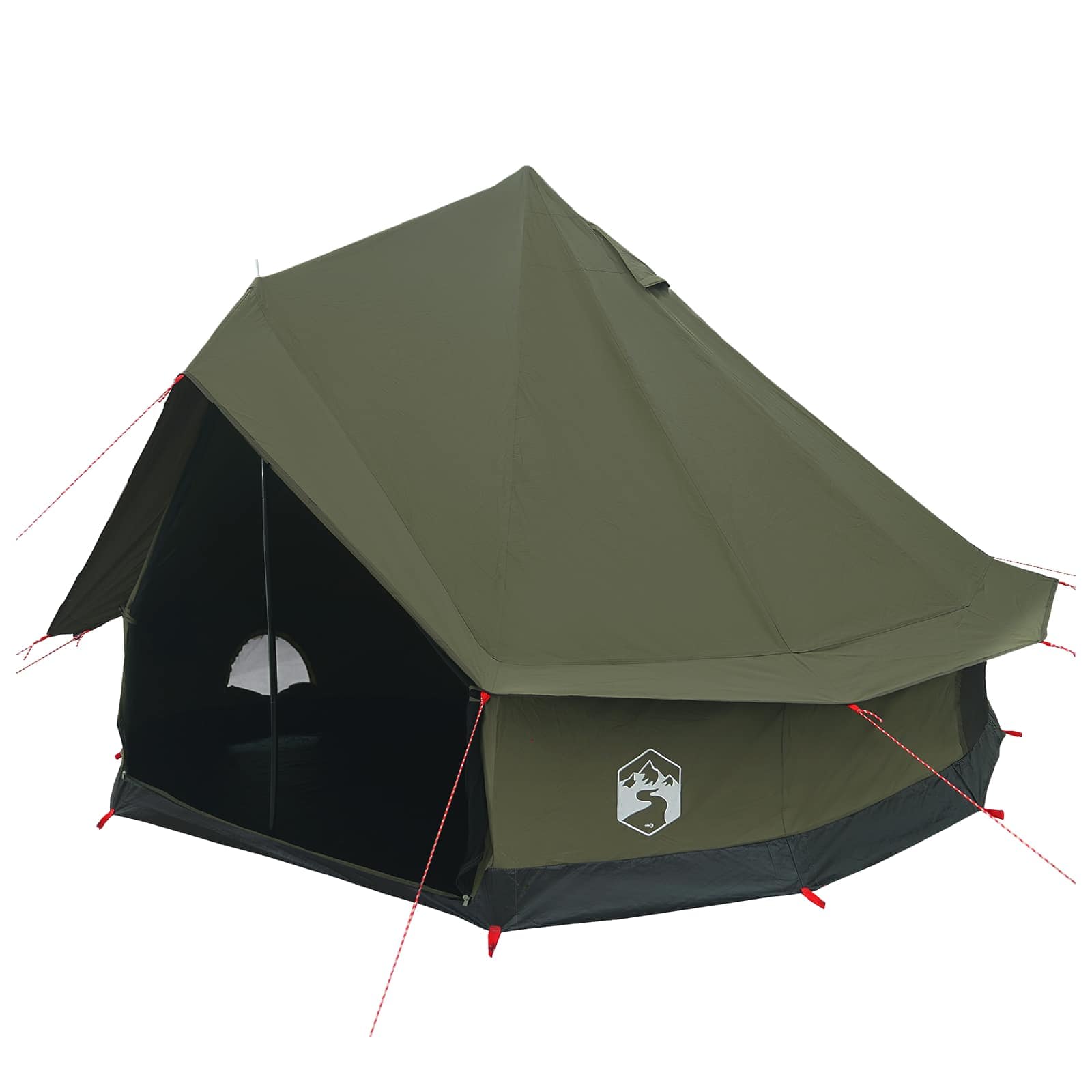 vidaXL Family Tent Army Green 6-Person Polycotton