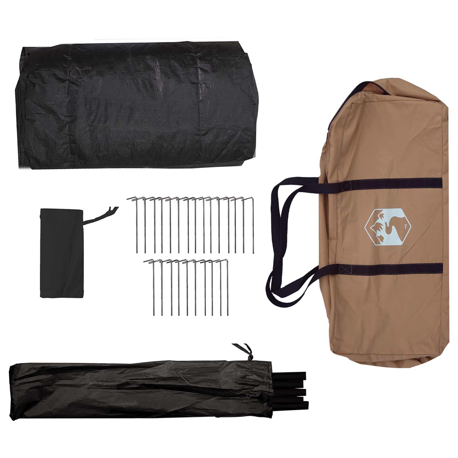 vidaXL Family Tent Brown 6-Person Polycotton
