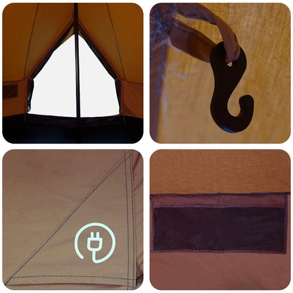 vidaXL Family Tent Brown 6-Person Polycotton