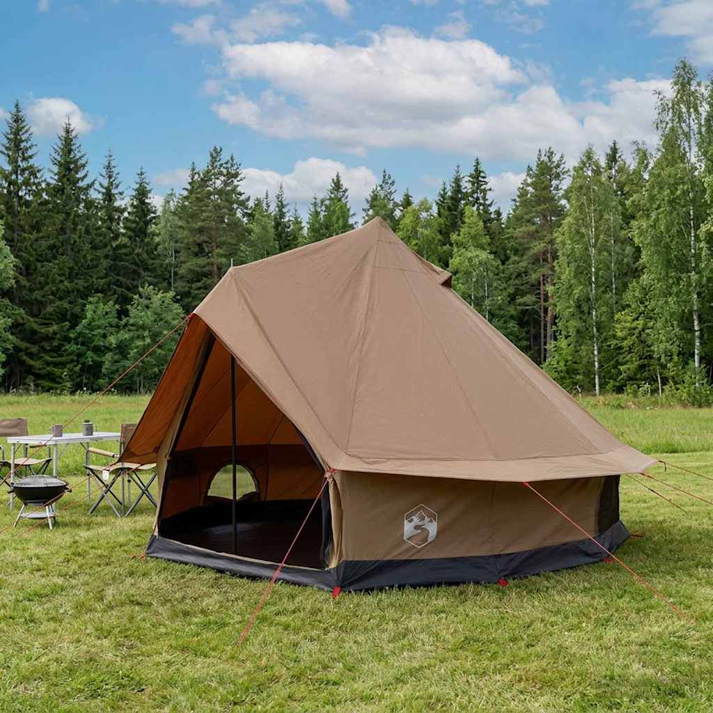 vidaXL Family Tent Brown 6-Person Polycotton