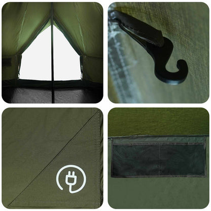 vidaXL Family Tent Army Green 8-Person Polycotton