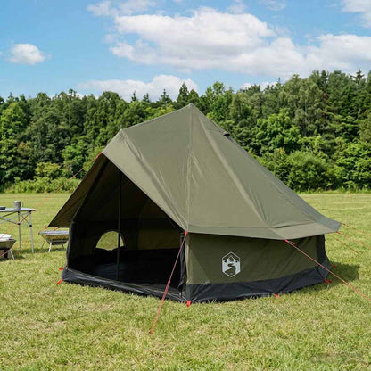 vidaXL Family Tent Army Green 8-Person Polycotton