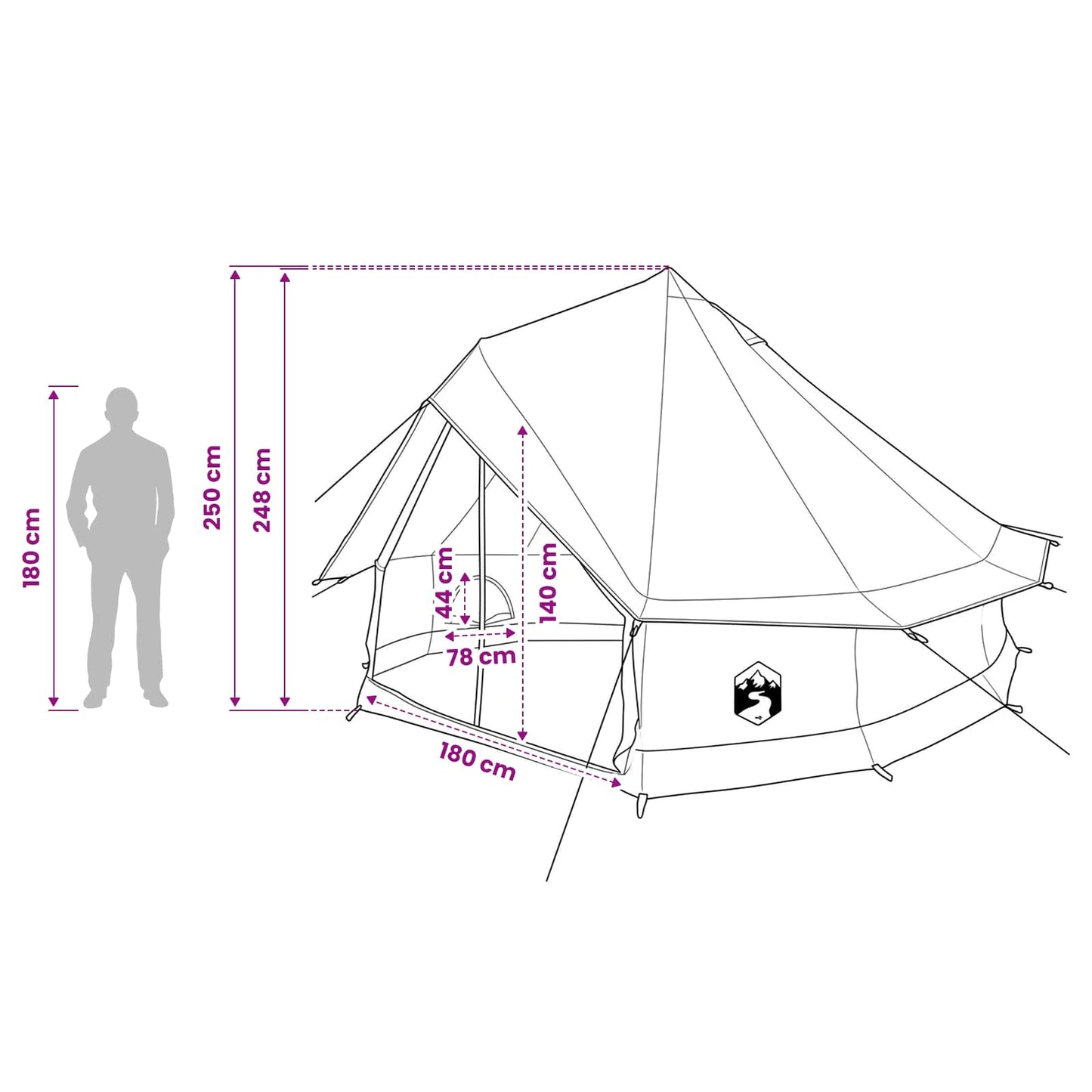 vidaXL Family Tent Brown 8-Person Polycotton