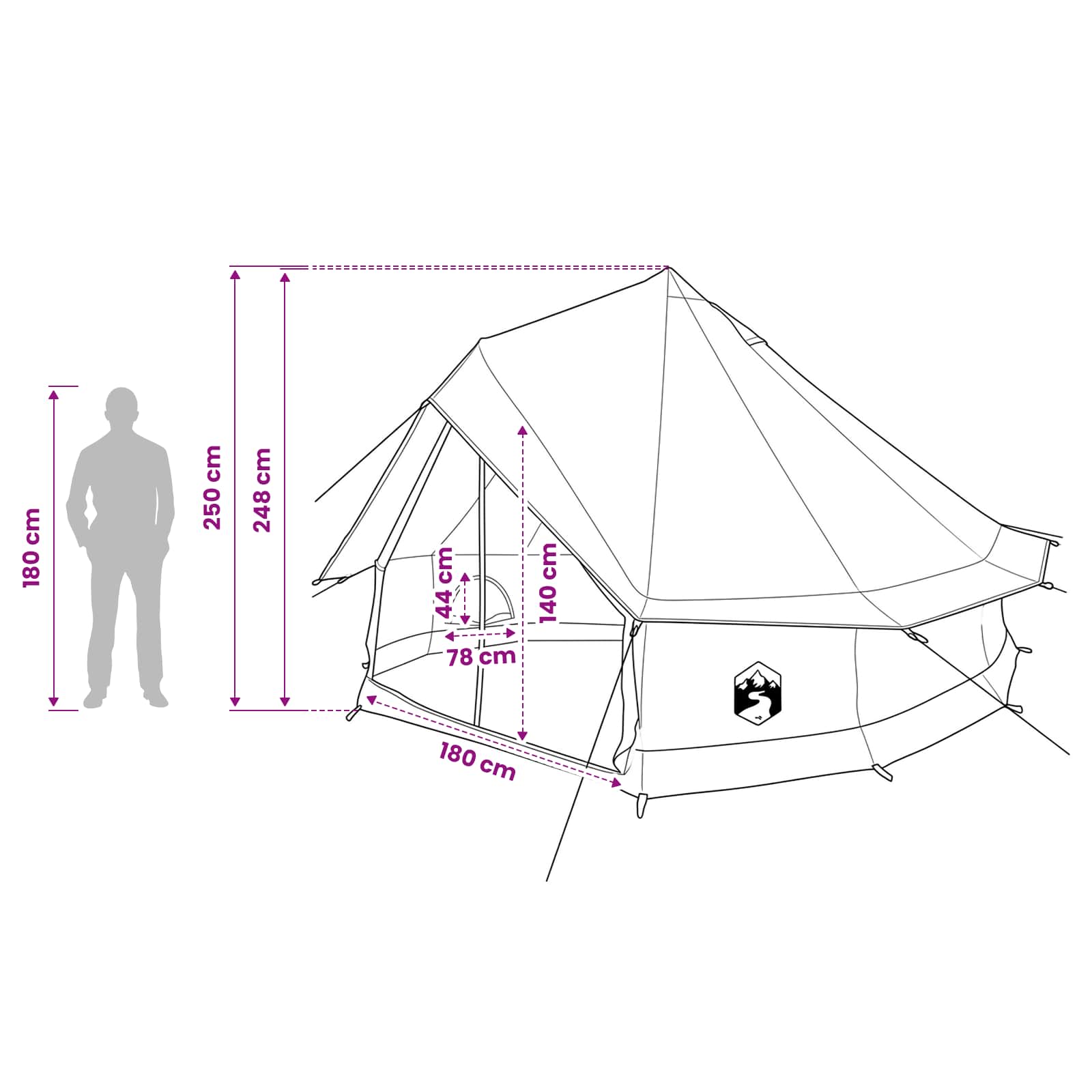 vidaXL Family Tent Brown 8-Person Polycotton