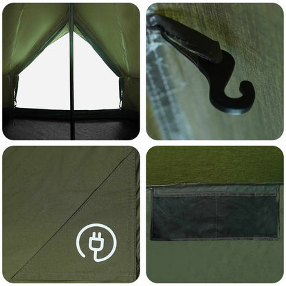 vidaXL Family Tent 10-Person Army Green Polycotton