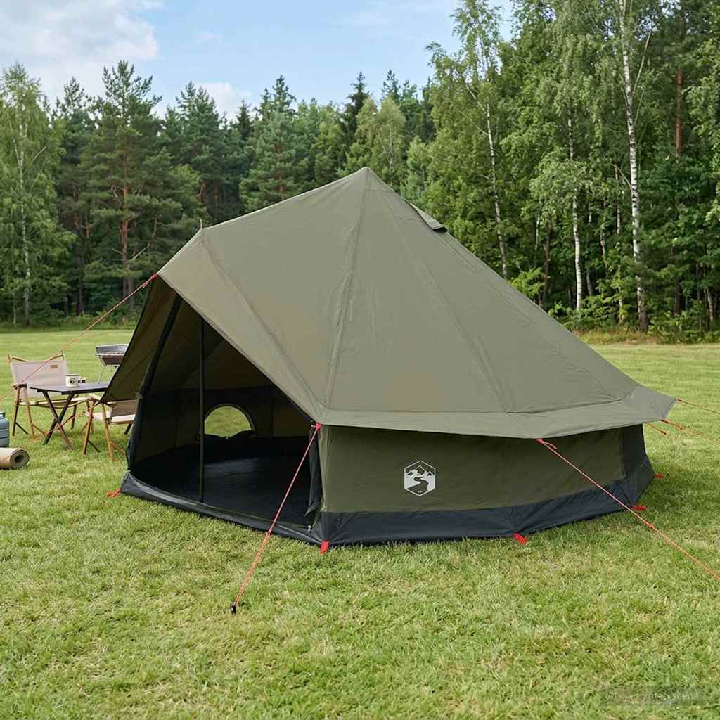 vidaXL Family Tent 10-Person Army Green Polycotton