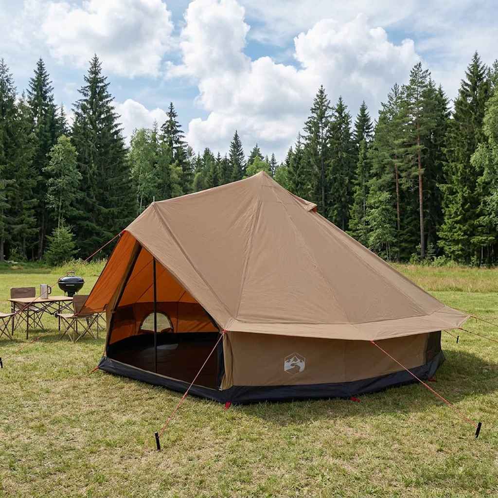 vidaXL Family Tent 10-Person Brown Polycotton