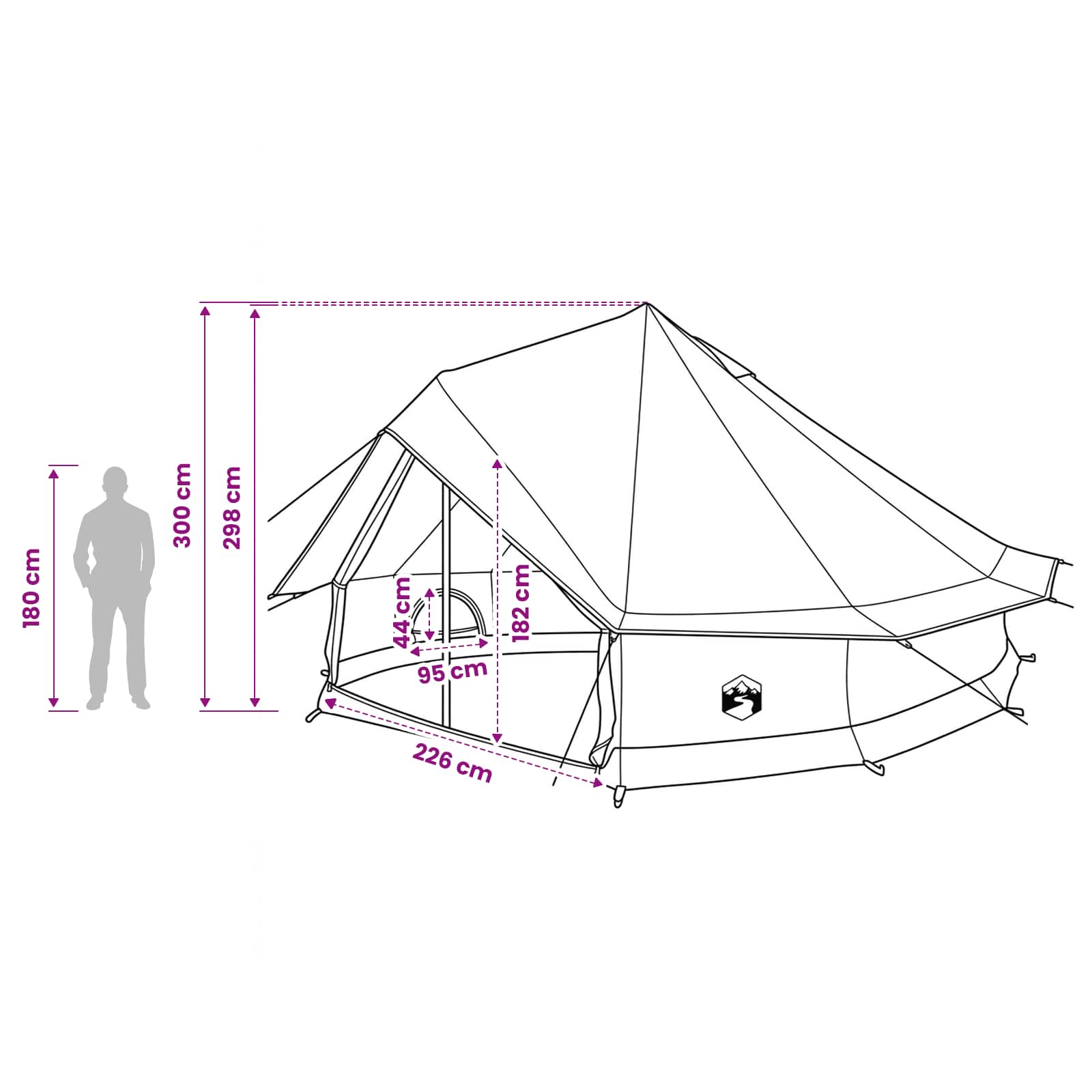 vidaXL Family Tent 10-Person Brown Polycotton
