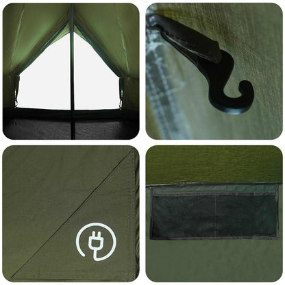 vidaXL Family Tent Army Green 12-Person Polycotton
