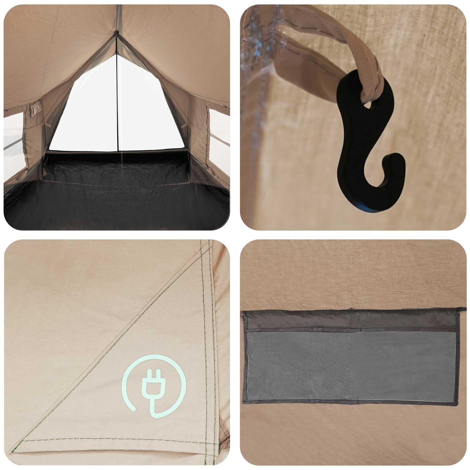 vidaXL Cabin Tent Cream 340 x 246 x 210 cm Polycotton