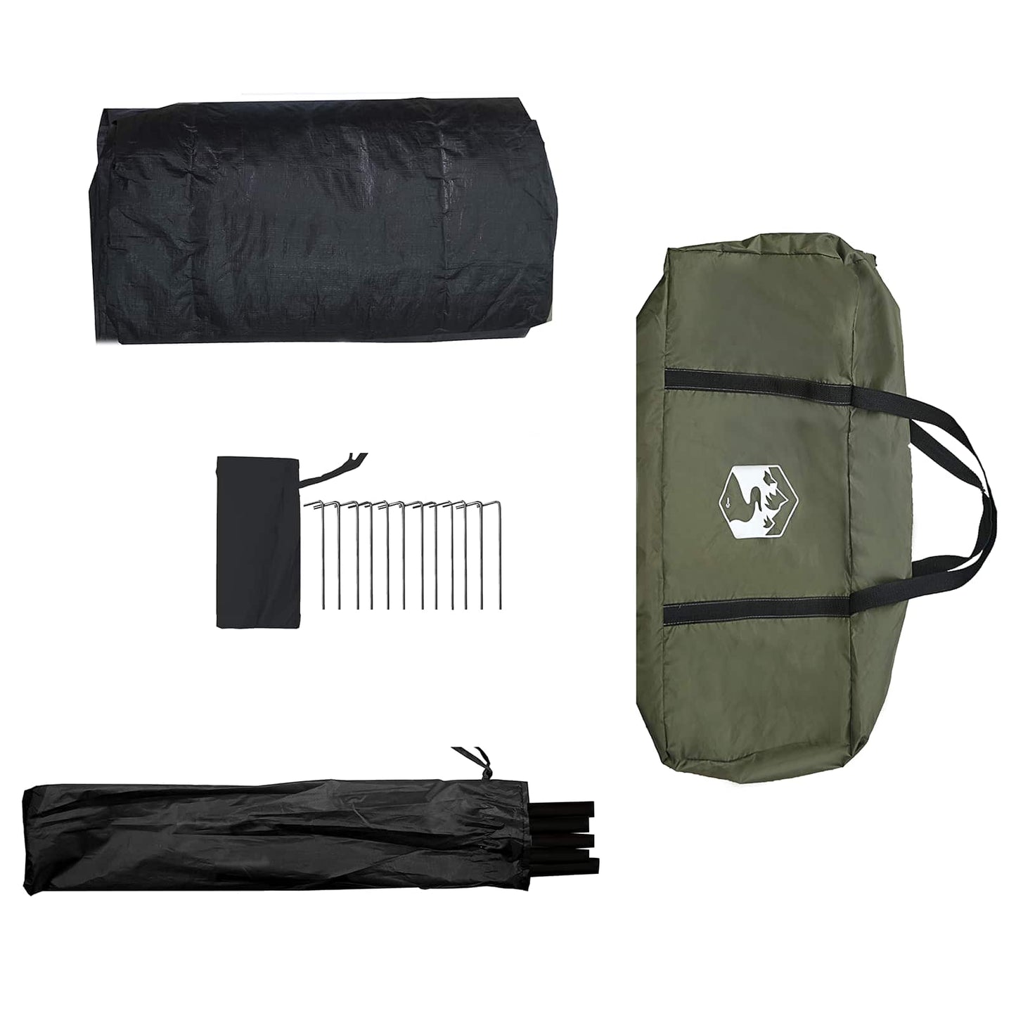 vidaXL Cabin Tent Army Green 340 x 246 x 210 cm Polycotton
