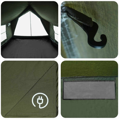 vidaXL Cabin Tent Army Green 340 x 246 x 210 cm Polycotton