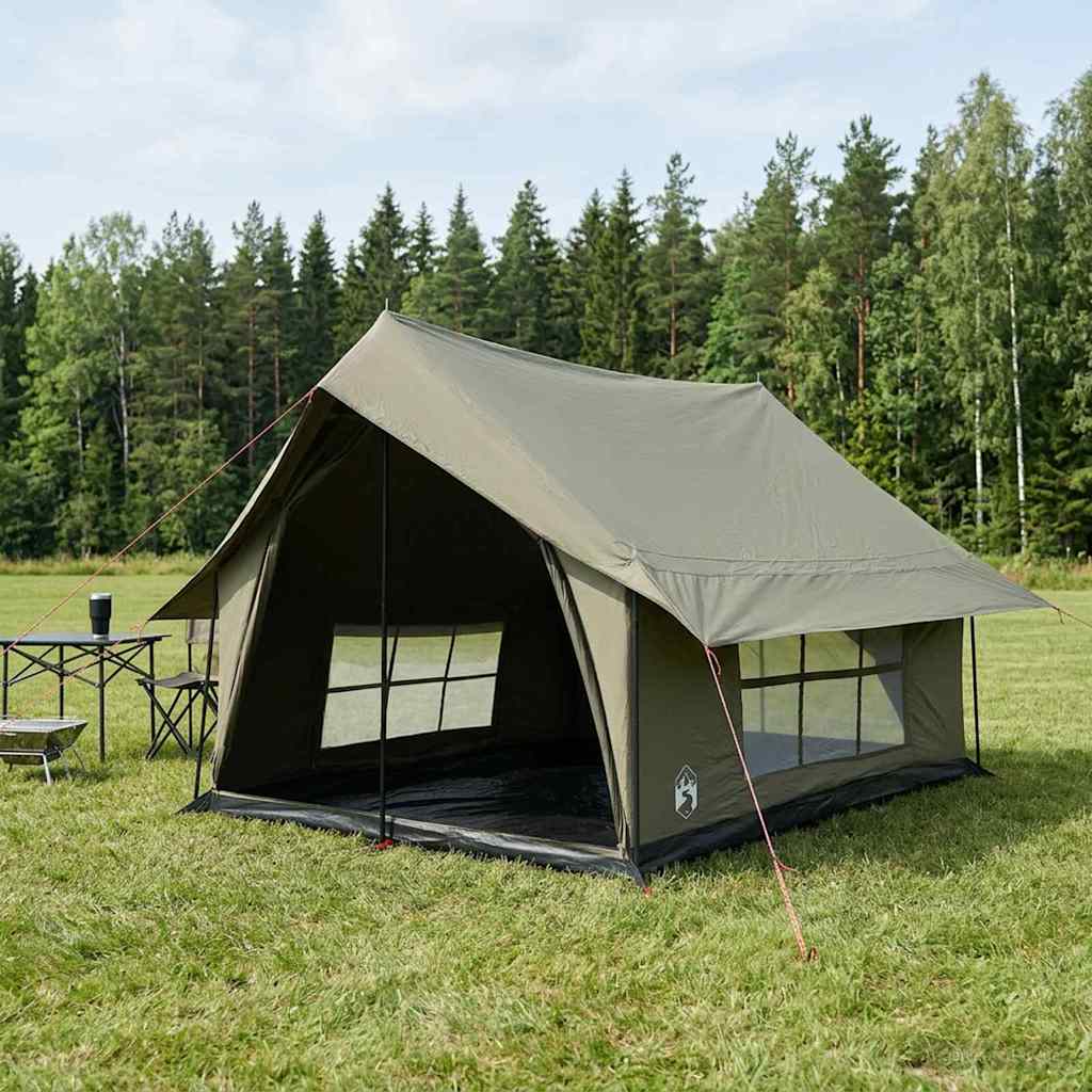 vidaXL Cabin Tent Army Green 340 x 246 x 210 cm Polycotton