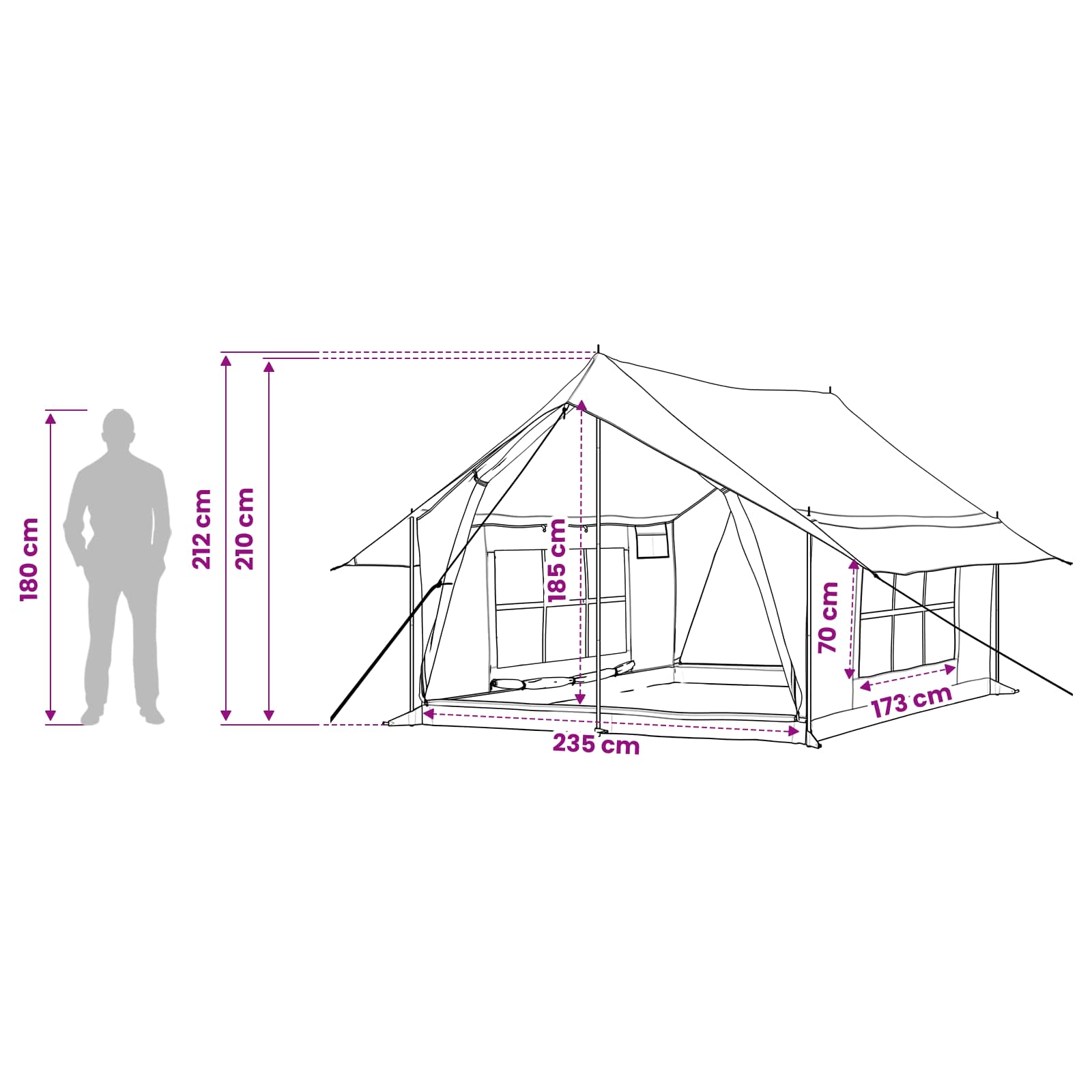 vidaXL Cabin Tent Army Green 340 x 246 x 210 cm Polycotton
