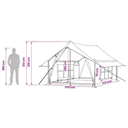 vidaXL Cabin Tent Army Green 340 x 246 x 210 cm Polycotton