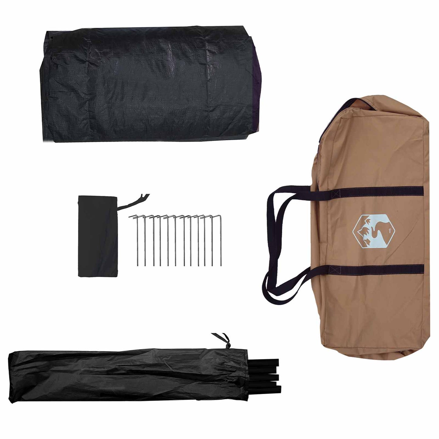 vidaXL Cabin Tent Brown 340 x 246 x 210 cm Polycotton