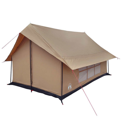 vidaXL Cabin Tent Brown 340 x 246 x 210 cm Polycotton