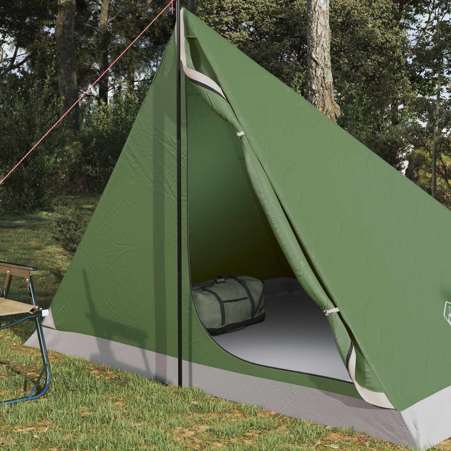 vidaXL Backpacking Tent 4-Person Green 185T Polyester with PU Coating - 40273