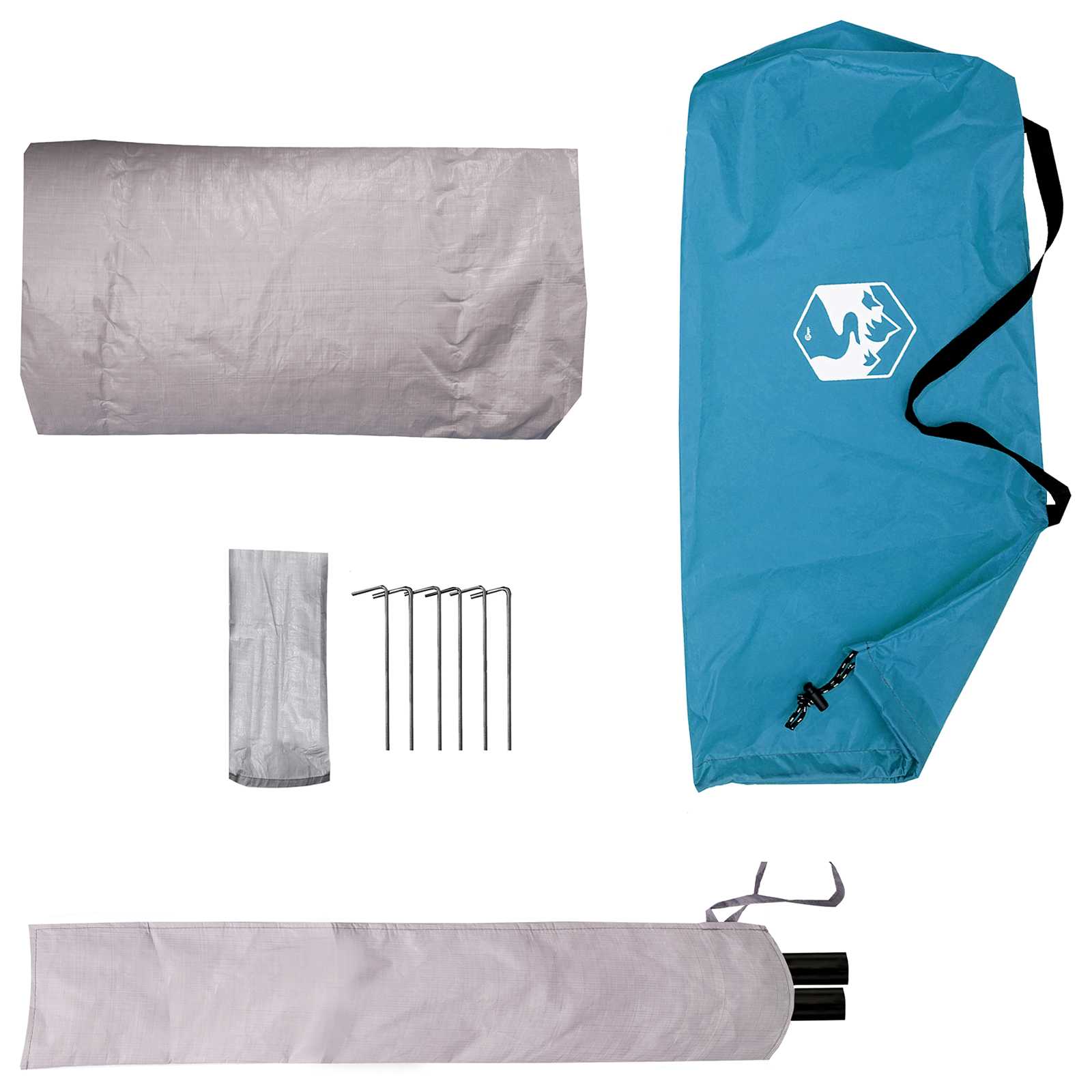 vidaXL Backpacking Tent 4-Person Blue 185T Polyester with PU Coating - 40280