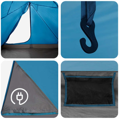 vidaXL Backpacking Tent 4-Person Blue 185T Polyester with PU Coating - 40280