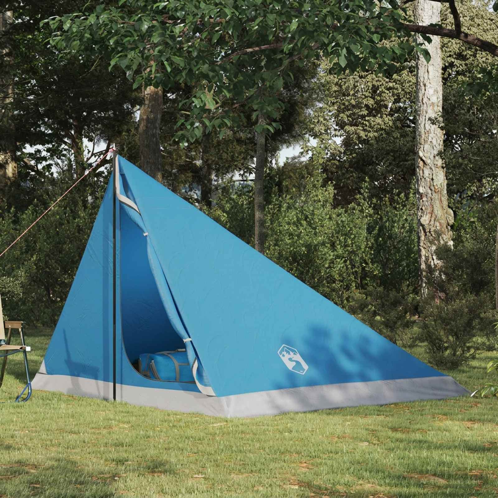 vidaXL Backpacking Tent 4-Person Blue 185T Polyester with PU Coating - 40280