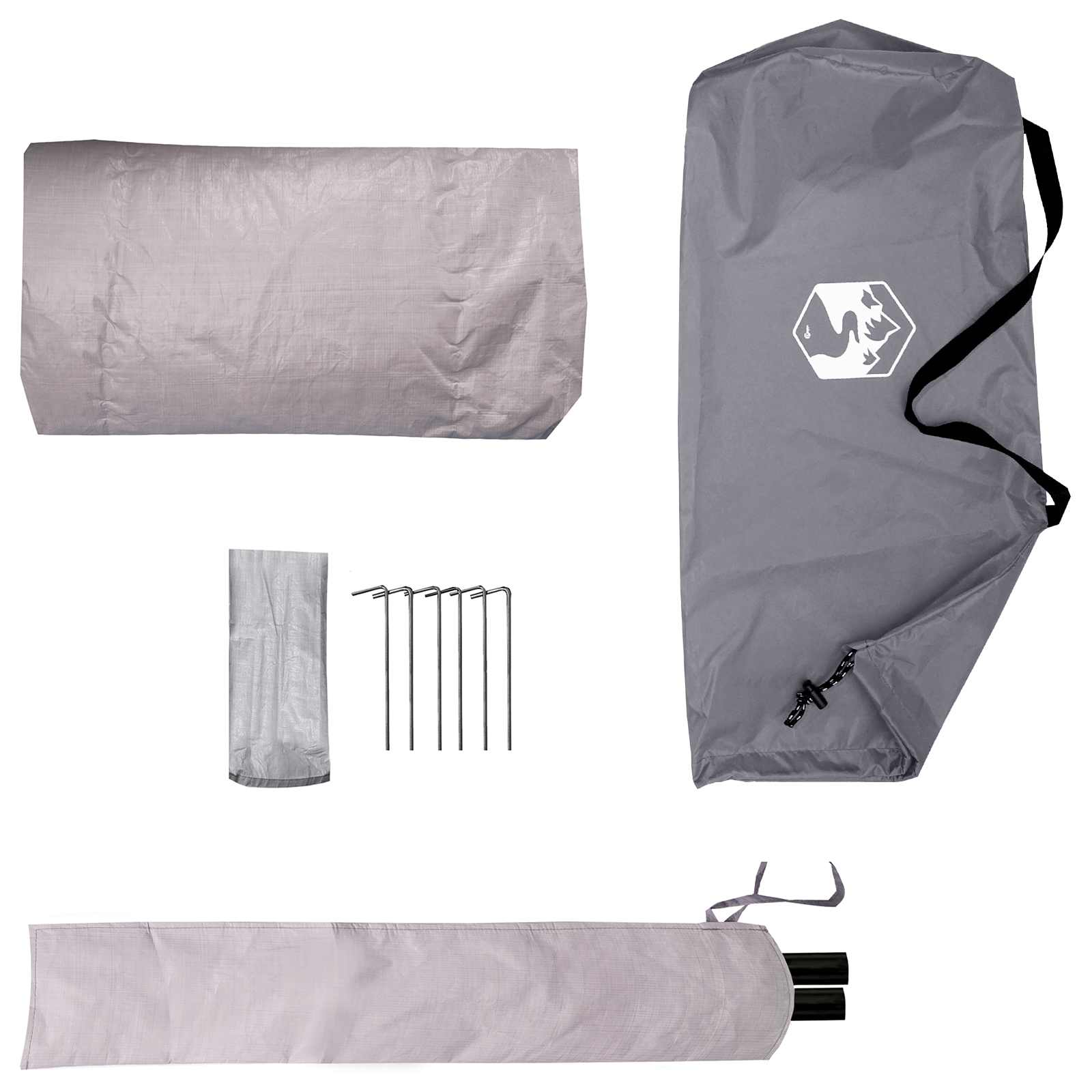 vidaXL Backpacking Tent 4-Person Grey and Orange - 40284