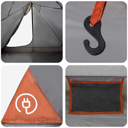 vidaXL Backpacking Tent 4-Person Grey and Orange - 40284