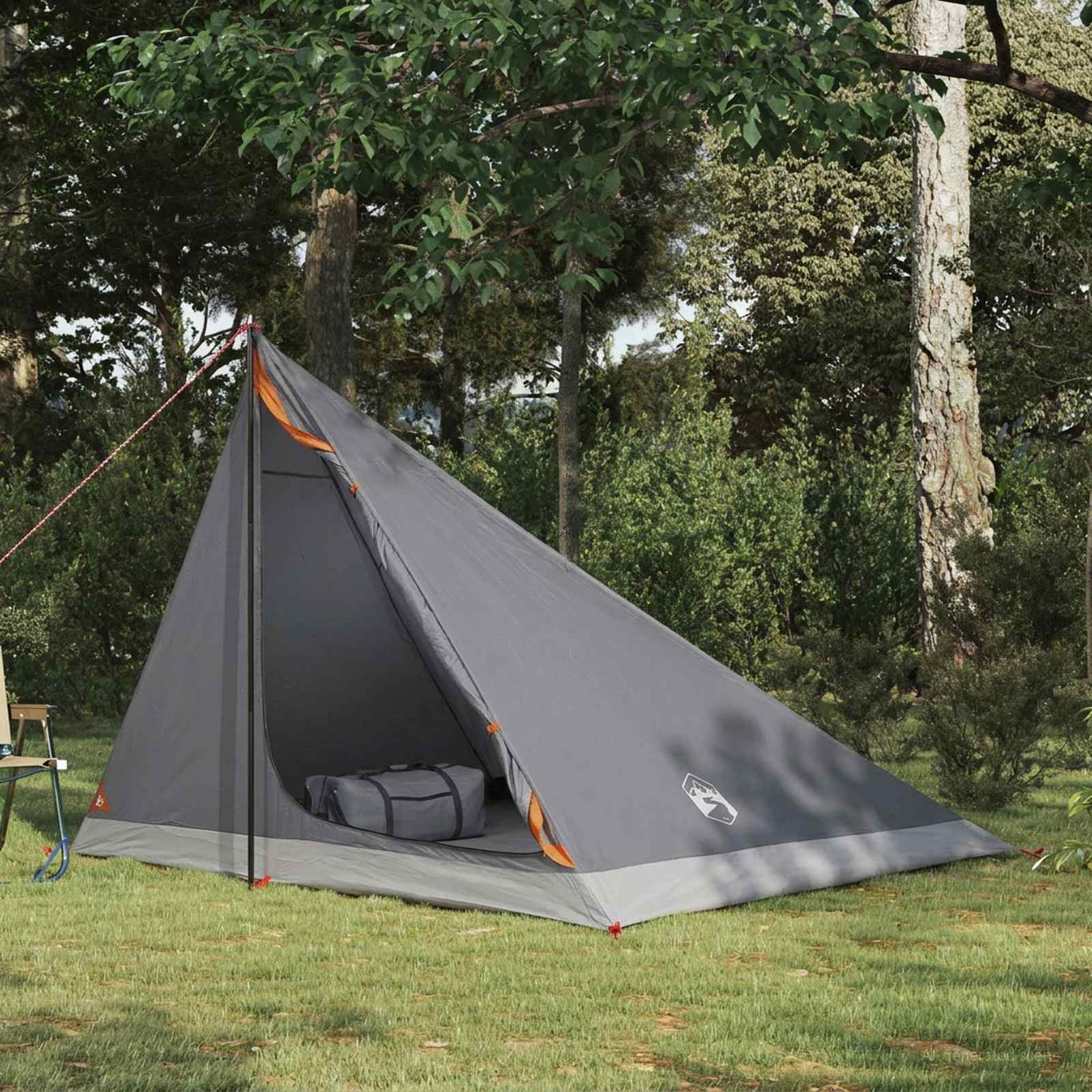 vidaXL Backpacking Tent 4-Person Grey and Orange - 40284
