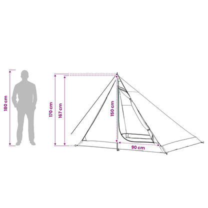 vidaXL Backpacking Tent 4-Person Grey and Orange - 40284