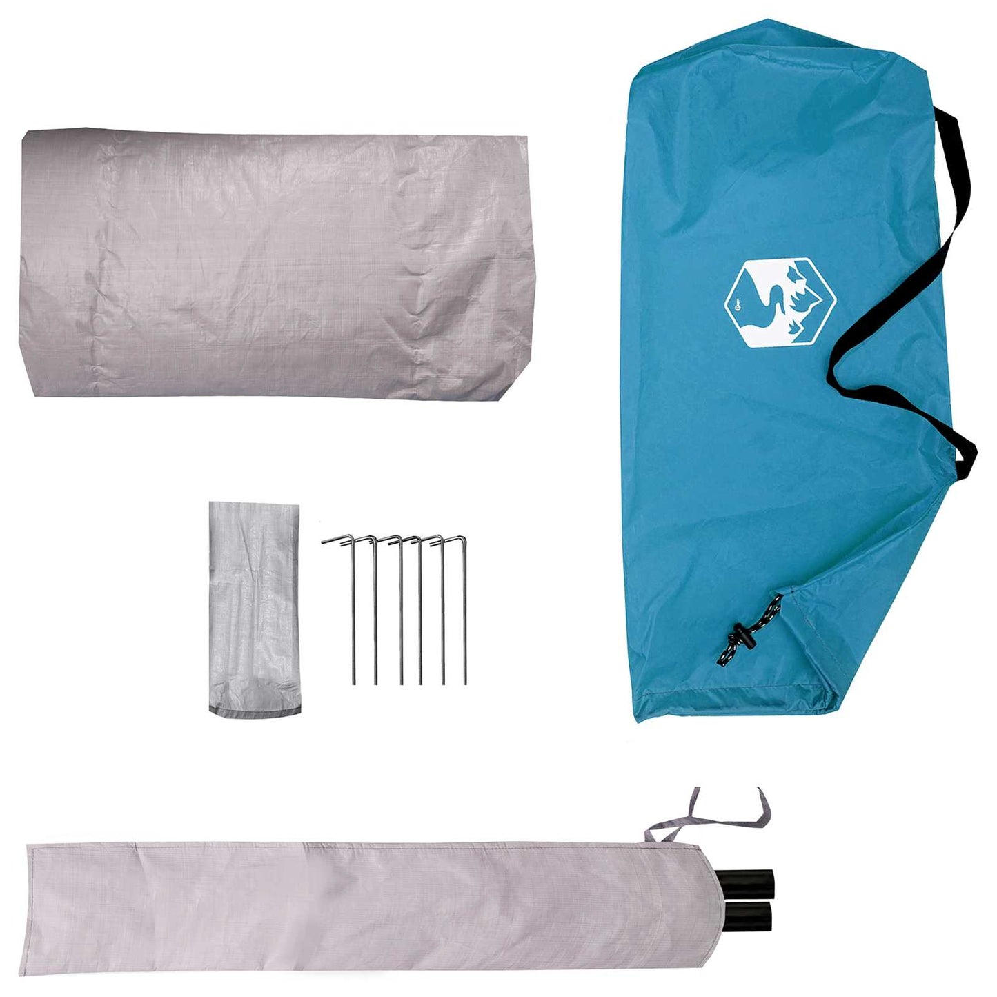 vidaXL Backpacking Tent 2-Person Blue 185T Polyester with PU Coating - 40297