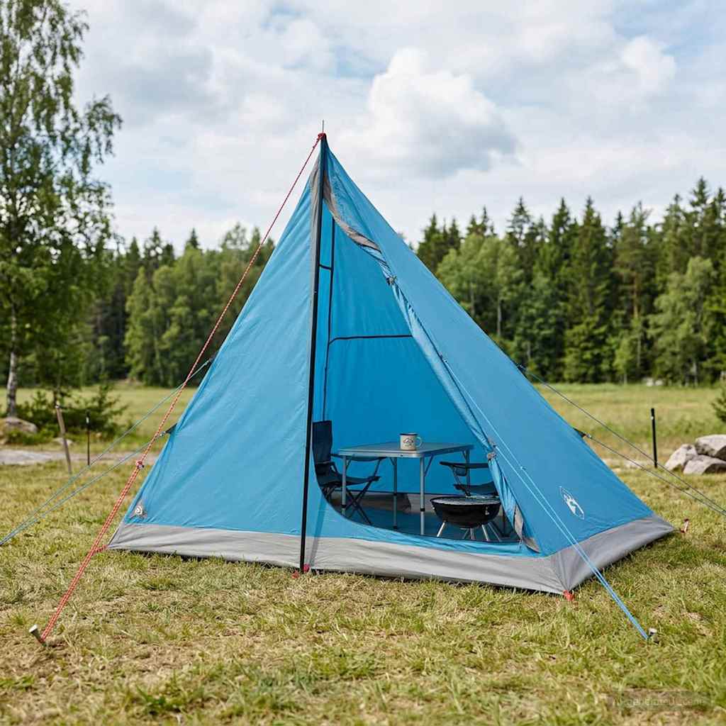 vidaXL Backpacking Tent 2-Person Blue 185T Polyester with PU Coating - 40297