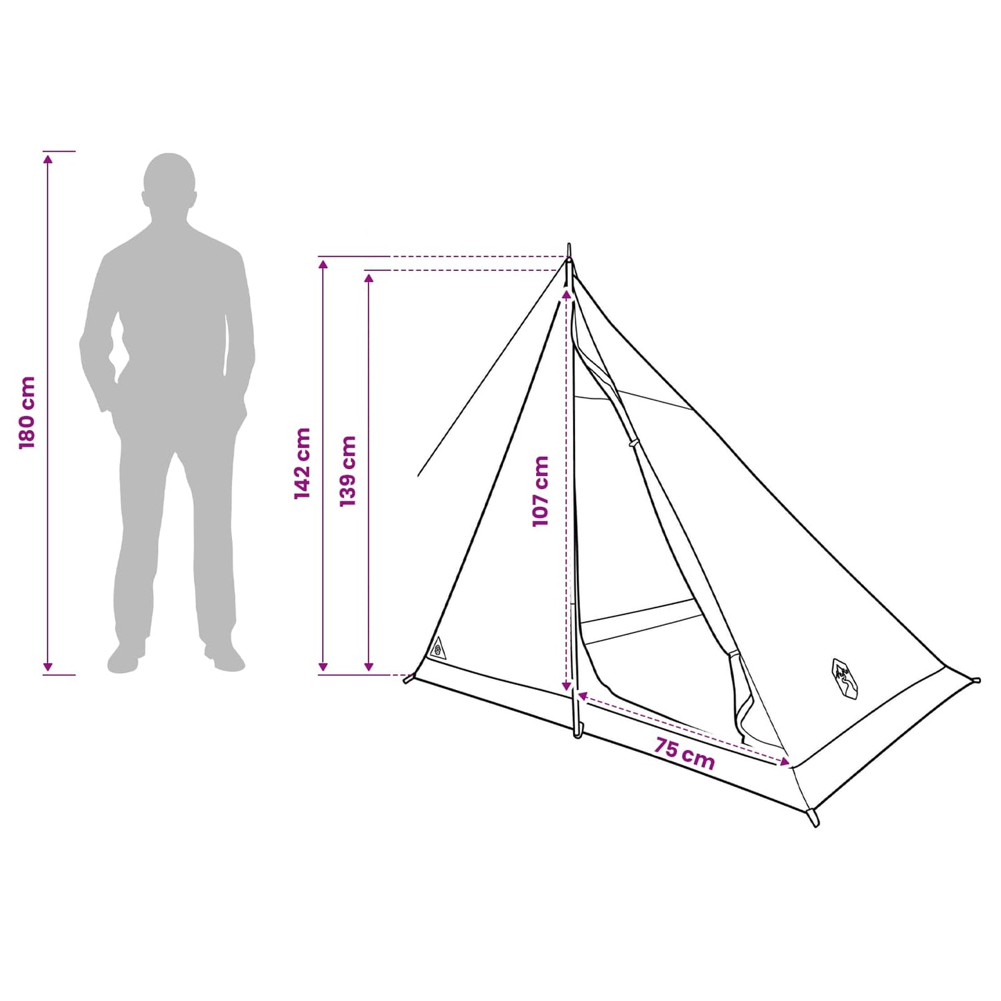 vidaXL Backpacking Tent 2-Person Blue 185T Polyester with PU Coating - 40297
