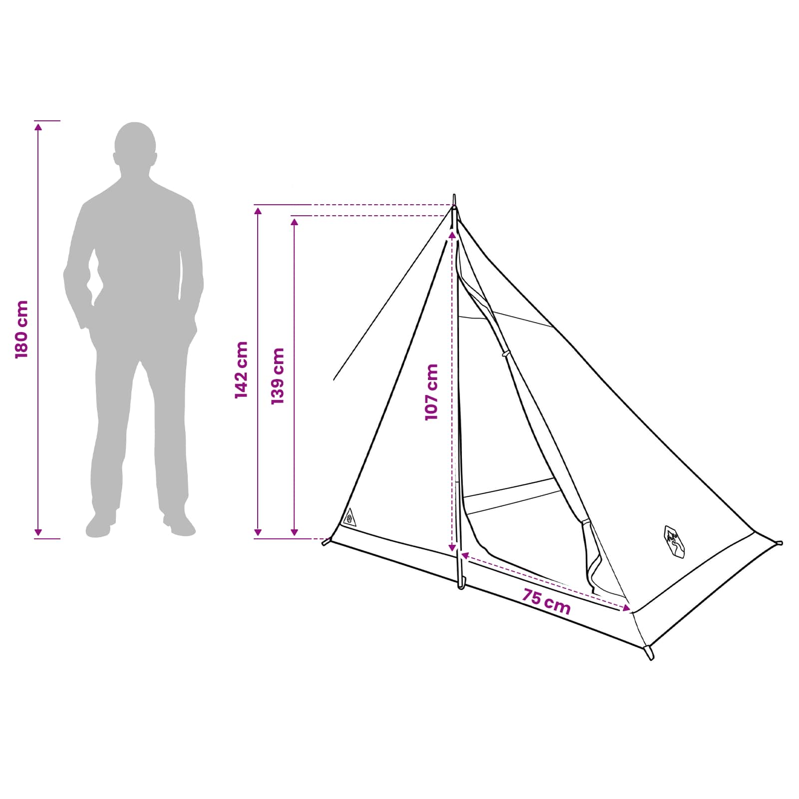 vidaXL Backpacking Tent 2-Person Blue 185T Polyester with PU Coating - 40297