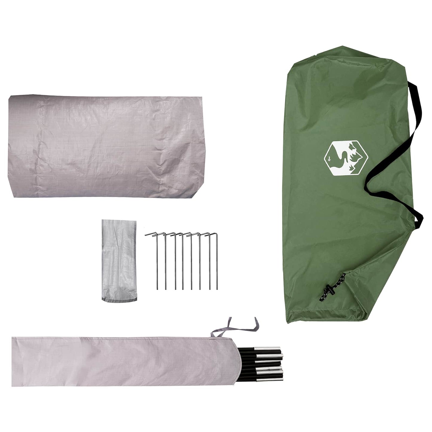 vidaXL Tunnel Tent 4-Person Green 185T Polyester with PU Coating