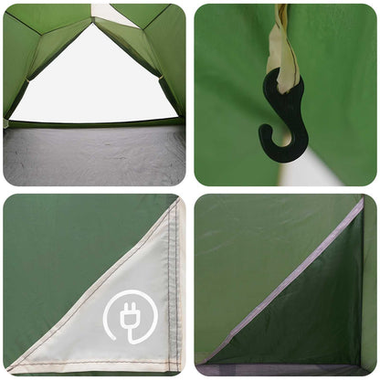 vidaXL Tunnel Tent 4-Person Green 185T Polyester with PU Coating