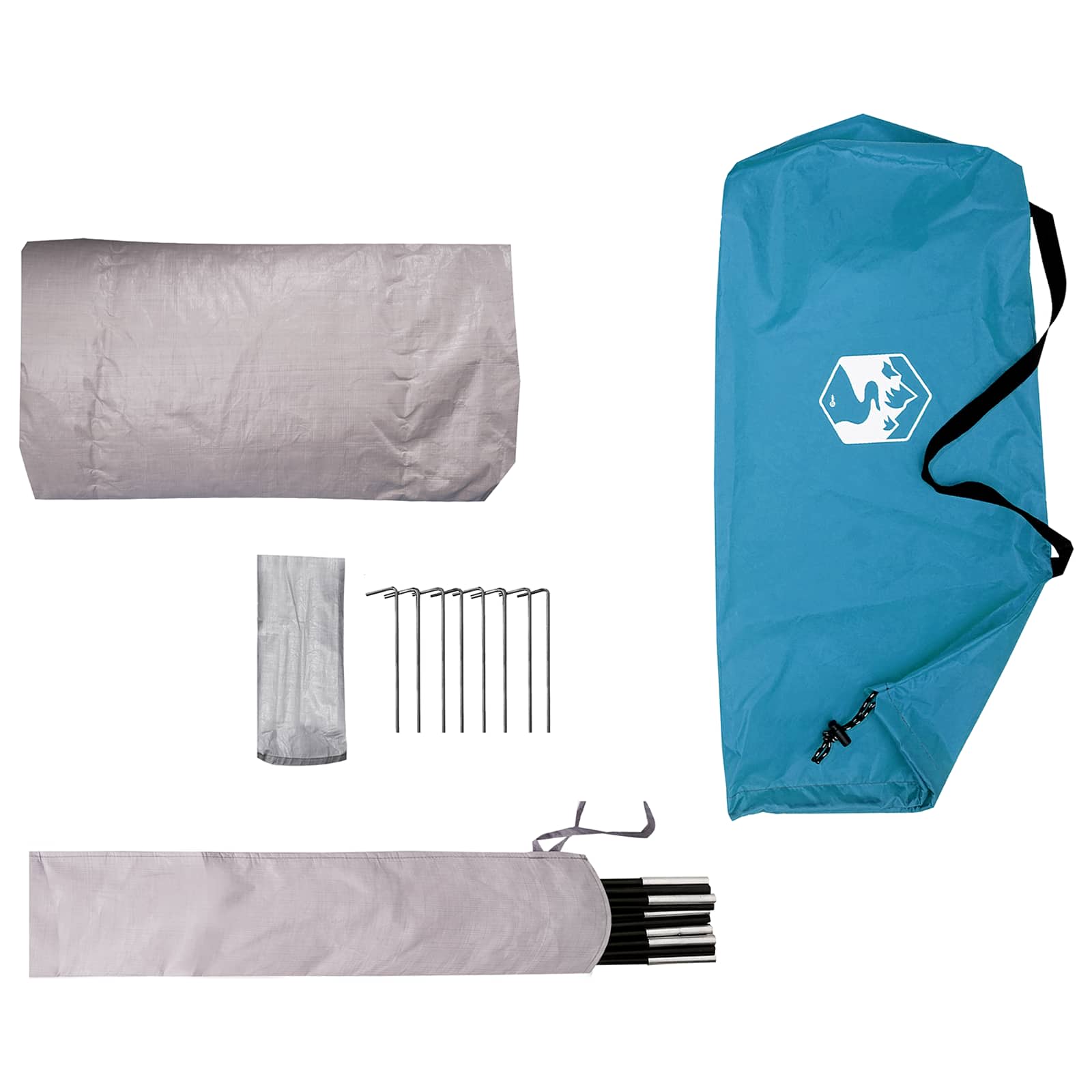 vidaXL Tunnel Tent 4-Person Blue 185T Polyester with PU Coating