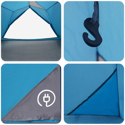 vidaXL Tunnel Tent 4-Person Blue 185T Polyester with PU Coating